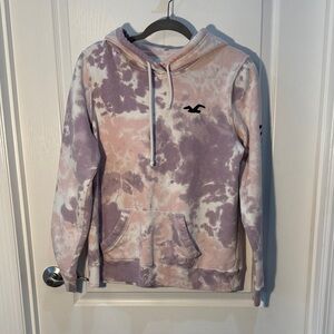 Hollister Womens Purple and Pink Tie-Dye Hoodie Size L